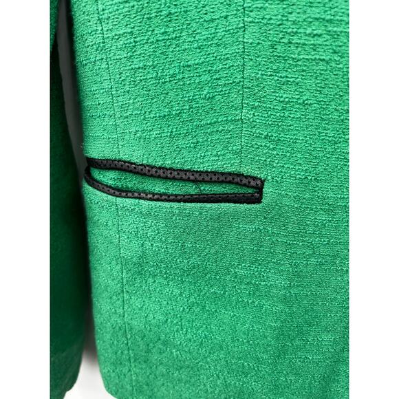 Sea New York Green Black Perforated Leather Zip Up Blazer Jacket‎ Size 4 - Picture 5 of 9